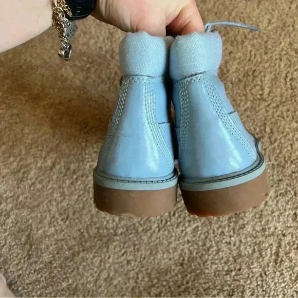 Timberland  Kids Blue  Waterproof Winter Boots Size 2.5 - Picture 4 of 7